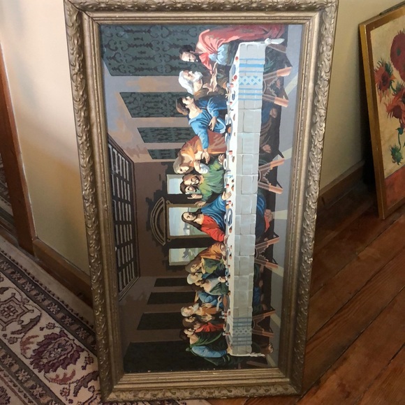 DaVinci Last Supper Acrylic Hand-Paint Framed - Picture 12 of 16